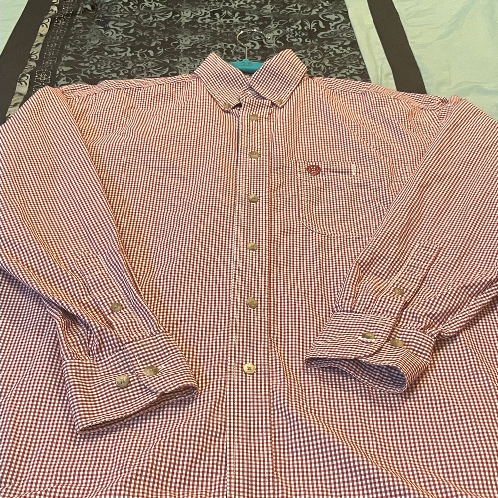 Classic Red Gingham Button-Down Shirt - image 3
